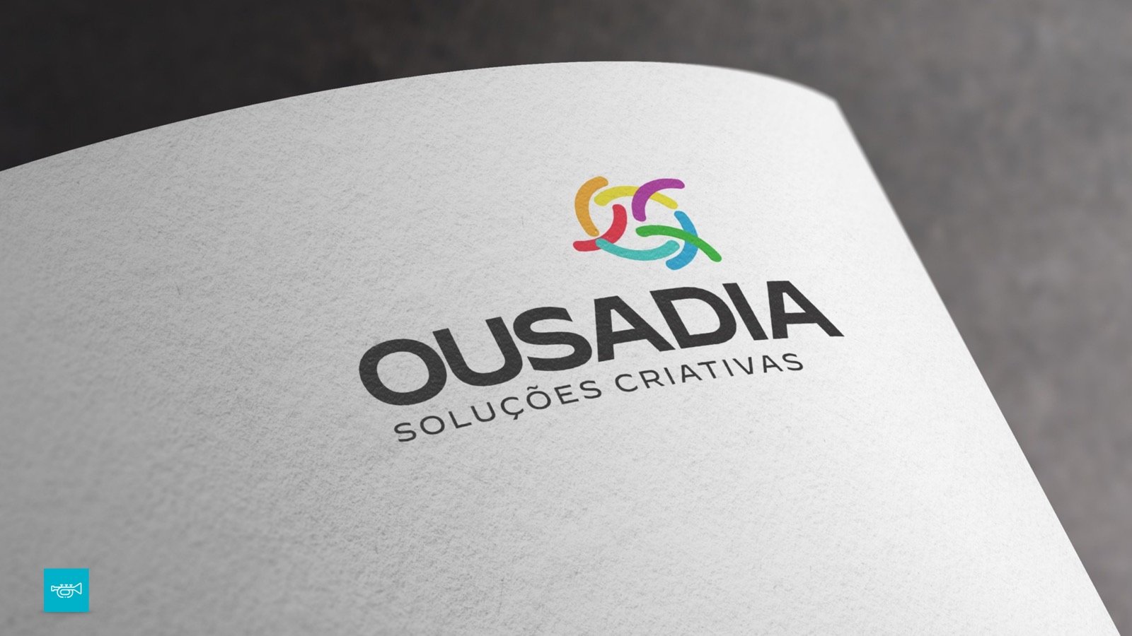 Logotipo Ousadia Soluções Criativas impresso em papel